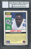 Cowboys Emmitt Smith Signed 1990 Score #101T RC Card Auto Graded 10! BAS Slabbed