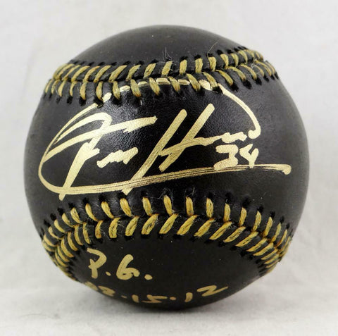 Felix Hernandez Signed Black Rawlings OML Baseball w/PG 8.15.12-JSA W Auth *Gold