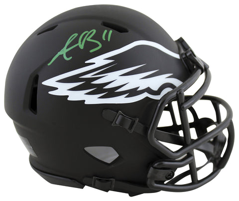 Eagles A.J. Brown Authentic Signed Eclipse Speed Mini Helmet BAS Witnessed