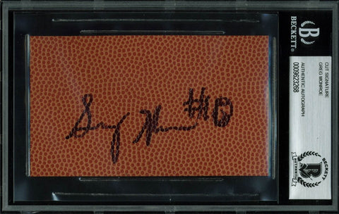 Pistons Greg Monroe Signed 3x5 Basketball Cut Signature BAS Slabbed #9623268