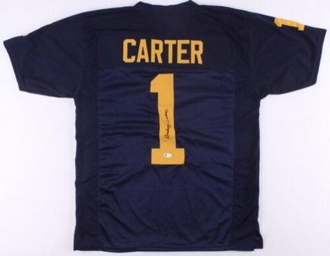 Anthony Carter Signed Michigan Wolverines Jersey (Beckett) Vikings Wide Receiver