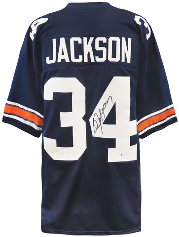 Bo Jackson Signed Navy T/B Custom Football Jersey - (Beckett COA)