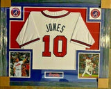 Chipper Jones Signed Atlanta Braves 35"x 43" Framed Signed Jersey (Legends COA)