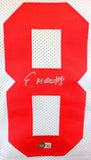 Elijah Moore Autographed White College Style Jersey - Beckett W Hologram *Silver