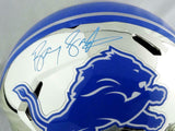 Barry Sanders Autographed Detroit Lions F/S Chrome Speed Helmet- Beckett W Auth