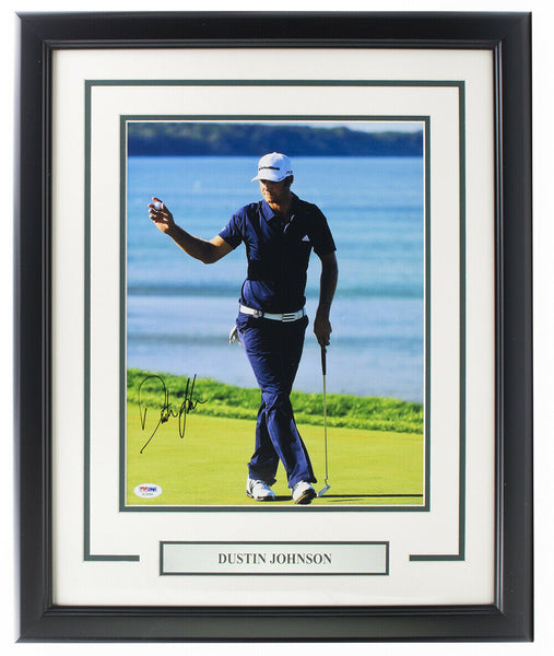 Dustin Johnson Signed Framed 11x14 Golf Photo PSA/DNA