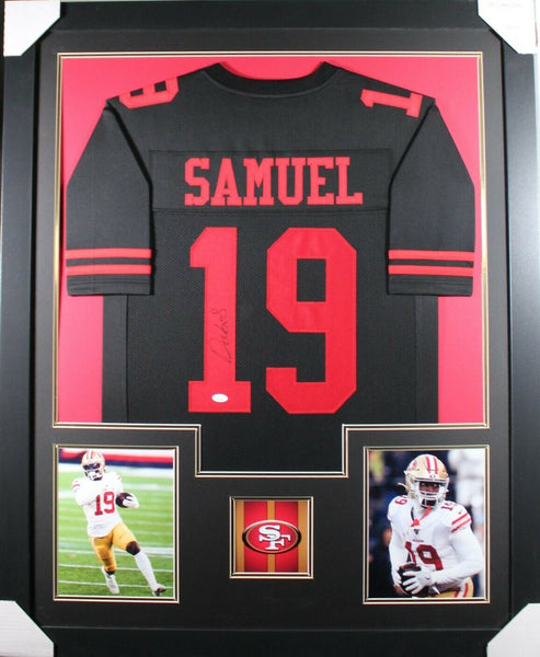 DEEBO SAMUEL (49ers black TOWER) Signed Autographed Framed Jersey