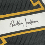 FRAMED Autographed/Signed RICKEY JACKSON 33x42 New Orleans Black Jersey BAS COA