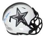 Roger Staubach Autographed Dallas Cowboys Lunar Speed Mini Helmet BAS 32793