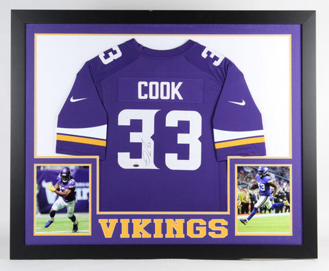 Dalvin Cook Signed Minnesota Vikings 35x43 Framed Jersey (JSA) 3xPro Bowl R.B.