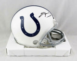 Edgerrin James Autographed Indianapolis Colts Mini Helmet - JSA W Auth *Black