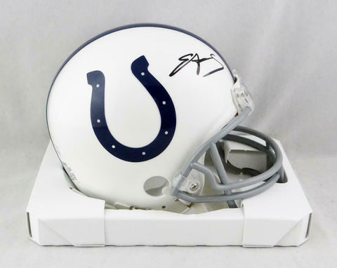 Edgerrin James Autographed Indianapolis Colts Mini Helmet - JSA W Auth *Black