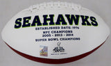 Russell Wilson Autographed Logo Football Seahawks Why Not You? RW Holo 37277