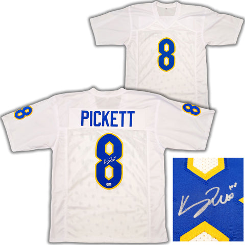 PITTSBURGH PANTHERS KENNY PICKETT AUTOGRAPHED WHITE JERSEY BECKETT BAS QR 202977