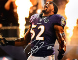 Ray Lewis Autographed Baltimore Ravens 16x20 Fire Photo -Beckett W Hologram