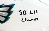 Darren Sproles Autographed Eagles Logo Football w/SB Champs-Beckett W Hologram