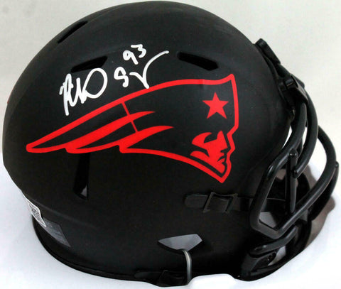 Richard Seymour Autographed NE Patriots Eclipse Mini Helmet- Beckett W *Silver