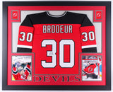 Martin Brodeur Signed Devils 35x43 Custom Framed Jersey (JSA) Played 1991-2015