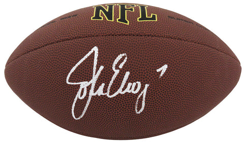 John Elway Signed Wilson Super Grip Full Size NFL Football - (SCHWARTZ COA)