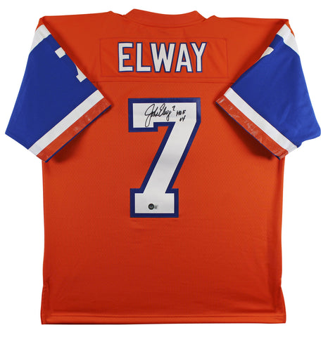 Broncos John Elway "HOF 04" Signed Orange Alternate M&N Jersey BAS Witnessed