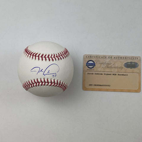 Autographed/Signed Jacob DeGrom Rawlings Official Baseball ROML Steiner COA