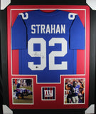 MICHAEL STRAHAN (Giants blue TOWER) Signed Autographed Framed Jersey Beckett
