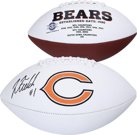 Justin Fields Chicago Bears Autographed White Panel Football