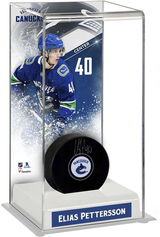 Elias Pettersson Vancouver Canucks Deluxe Tall Hockey Puck Case - Fanatics