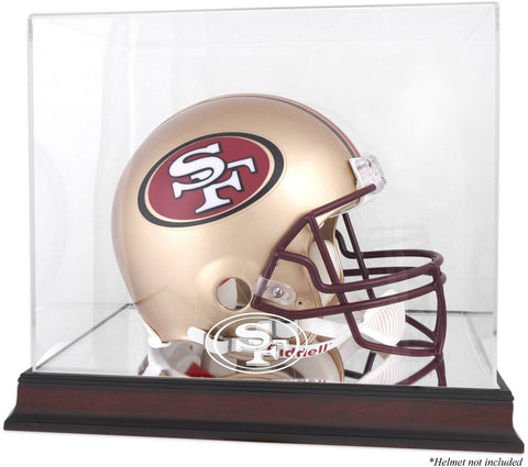 San Francisco 49ers Mahogany Helmet Display Case with Mirror Back - Fanatics