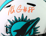 Mike Gesicki Autographed Miami Dolphins Lunar Speed F/S Helmet-Beckett W *Orange