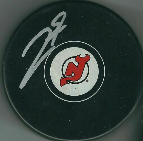 Pavel Zacha Signed New Jersey Devils Logo Hockey Puck (JSA COA) 2015 #6 Draft Pk