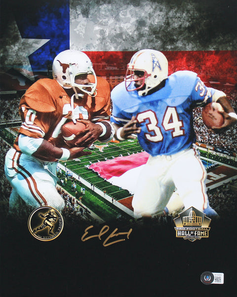 Earl Campbell Authentic Signed 11x14 Custom Art Photo Autographed BAS Witness