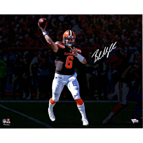 BAKER MAYFIELD Autographed Cleveland Browns "Throwing" 16" x 20" Photo FANATICS