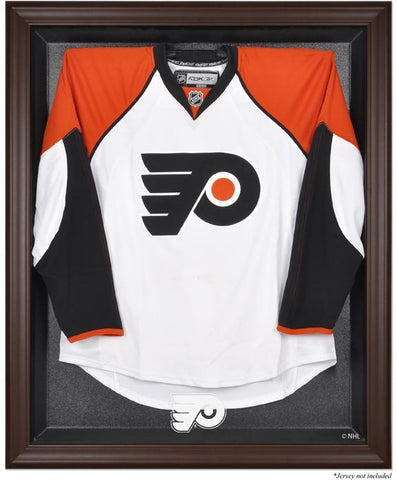 Philadelphia Flyers Brown Framed Logo Jersey Display Case Authentic