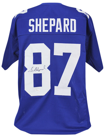 Giants Sterling Shepard Authentic Signed Blue Jersey Autographed JSA Witness