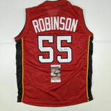 Autographed/Signed DUNCAN ROBINSON Miami Red Basketball Jersey JSA COA Auto