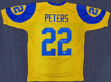 LOS ANGELES RAMS MARCUS PETERS AUTOGRAPHED YELLOW JERSEY BECKETT BAS 152351