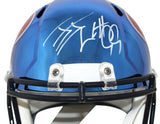 JJ Watt Autographed Houston Texans Chrome Replica Helmet As Is JSA 25351