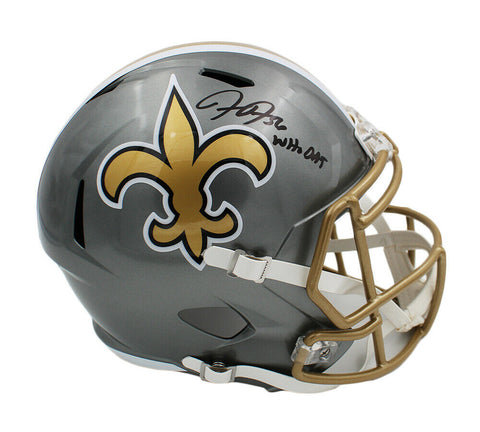 Demario Davis Signed New Orleans Speed Full Size Flash NFL Helmet w/Who Dat