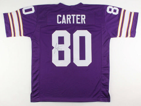 Cris Carter Signed Minnesota Vikings Jersey (JSA Holo) All He Does is Catch TD's