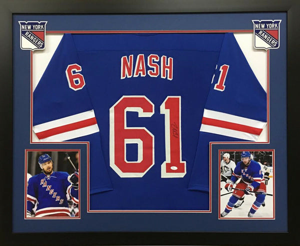 Rick Nash Signed New York Rangers 36x44 Custom Framed Jersey (JSA Hologram)
