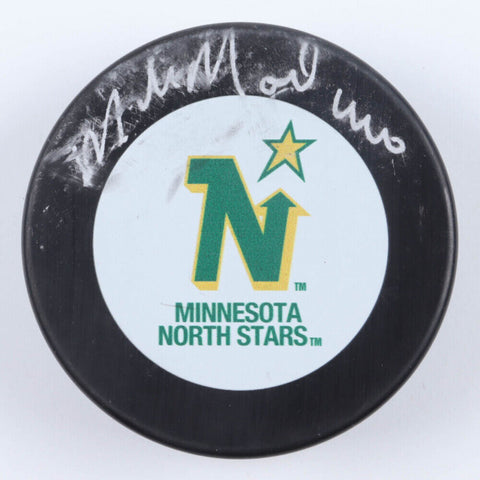 Mike Modano Signed Minnesota North Stars Logo Hockey Puck (JSA COA) HOF 2014