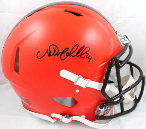 Nick Chubb Autographed Cleveland Browns F/S Speed Authentic Helmet-BeckettW Holo