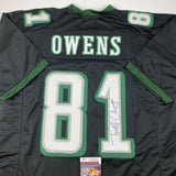 Autographed/Signed Terrell Owens Philadelphia Black Football Jersey JSA COA Auto