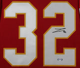 TYRANN MATHIEU (Chiefs red TOWER) Signed Autographed Framed Jersey PSA