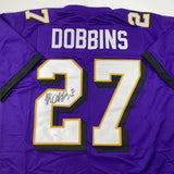 Autographed/Signed JK J.K. Dobbins Baltimore Purple Football Jersey JSA COA