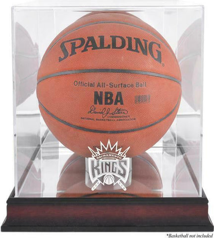 Sacramento Kings Mahogany Team Logo Basketball Display Case-Fanatics