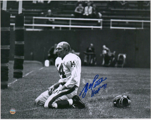 YA Tittle New York Giants Signed 8" x 10" Agony of Defeat Blood Photo - Blue Ink