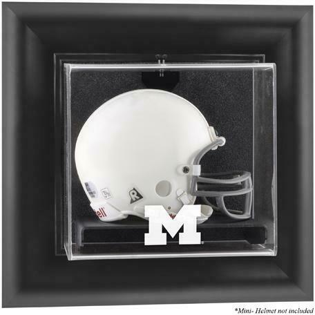 Michigan Wolverines Black Framed Wall-Mountable Mini Helmet Display Case