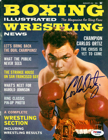 Carlos Ortiz Autographed Boxing Illustrated Magazine Cover PSA/DNA #S48528